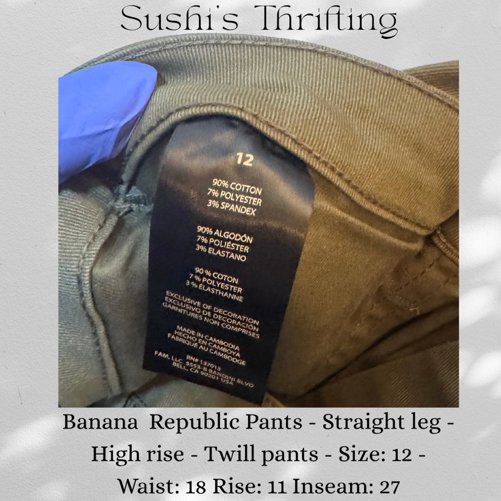 Banana Republic Green High Rise Jeans Straight Leg - Picture 8 of 8